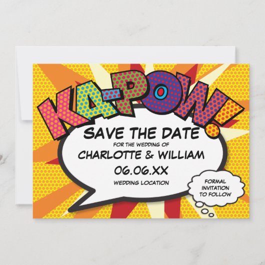 Save The Date Comédie moderne KA-POW (Devant)