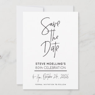 Save The Date COMMANDE PERSONNALISÉE 80e anniversaire de Steve