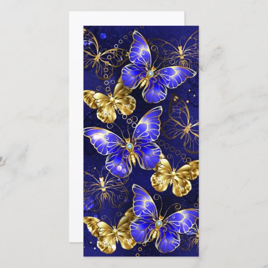 Save The Date Composition avec papillons Sapphire (Devant / Derrière)