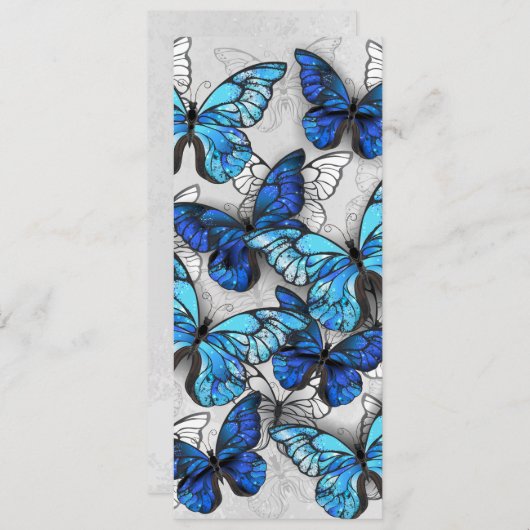 Save The Date Composition des White and Blue Butterflies (Devant / Derrière)