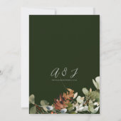 Save The Date Compositions Florales à l'Aquarelle Mariage Vert (Dos)
