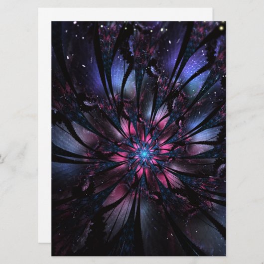 Save The Date Conception Abstraite des fleurs fractales. (Devant / Derrière)