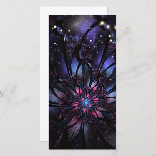 Save The Date Conception Abstraite des fleurs fractales. (Devant / Derrière)