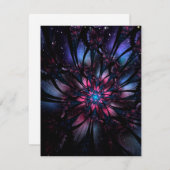 Save The Date Conception Abstraite des fleurs fractales. (Devant / Derrière)