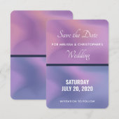 Save The Date Conception abstraite moderne de l'étirement rose e (Devant / Derrière)