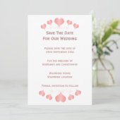 Save The Date Conception de cœurs roses pour mariage (Debout devant)