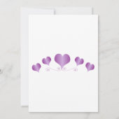 Save The Date Conception de cœurs violets pour un mariage (Dos)