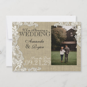 Save The Date Conception de dentelle vintage Enregistrer la date