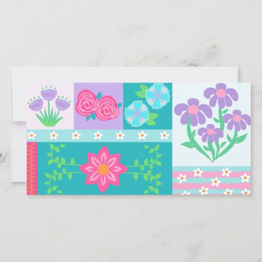 Save The Date Conception de fleurs vibrantes en fleurs (Devant)