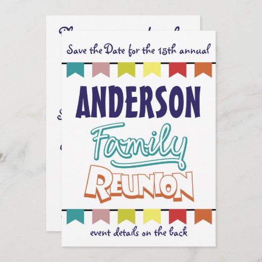 Save The Date Conception de la réunion familiale (Devant / Derrière)