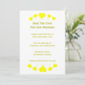 Save The Date Conception de mariage à coeurs jaunes (Debout devant)