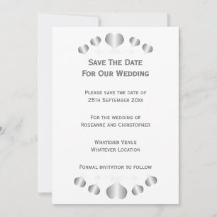 Save The Date Conception de mariage Cœurs d'Argent