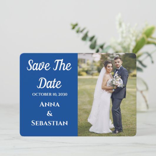 Save The Date Conception de photo de superposition de script bla (Debout devant)