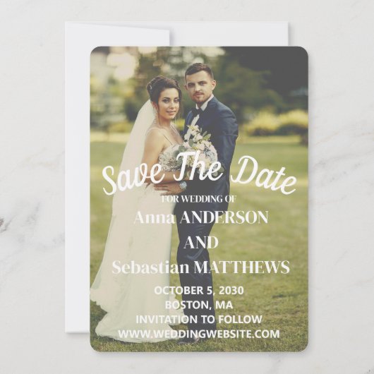 Save The Date Conception de photo de superposition de script bla (Dos)