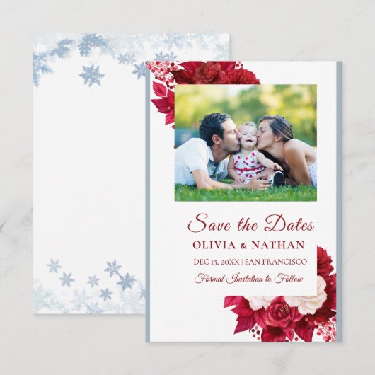 Save The Date Conception de texte et de photo élégante minimale (Devant / Derrière)