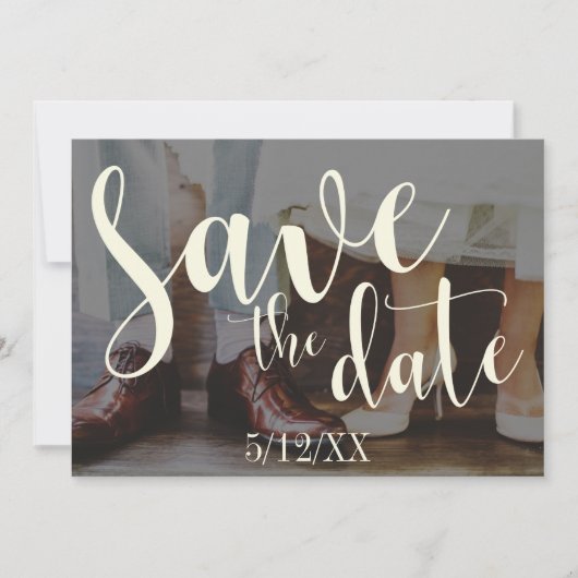 Save The Date Conception de typographie de photo romantique douc (Devant)