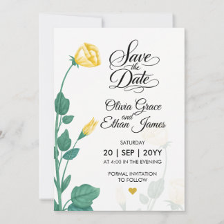 Save The Date Conception florale Fleurs jaunes