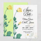 Save The Date Conception florale Fleurs jaunes (Devant / Derrière)
