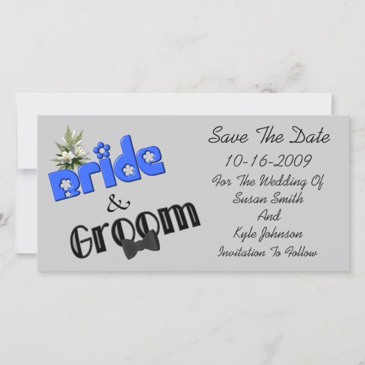 Save The Date Conception Mariée Et Groom Mariage Enregistrer La (Devant)