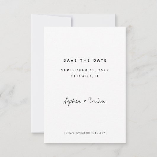 Save The Date Conception photo simple avec bordure blanche (Dos)