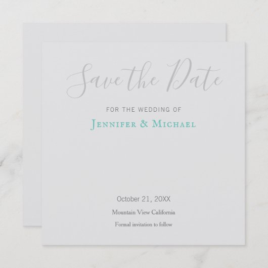 Save The Date Conception professionnelle de mariage moderne, Sau (Devant / Derrière)