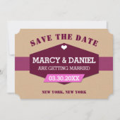 Save The Date Conception rétro violet minimale Enregistrer la ca (Devant)