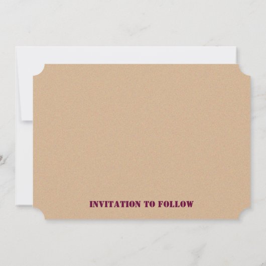 Save The Date Conception rétro violet minimale Enregistrer la ca (Dos)