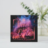 Save The Date Conception vibrante de poudre de Holi (Debout devant)
