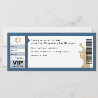 Save The Date Concert Ticket Bar Mitzvah Enregistrer la date dan
