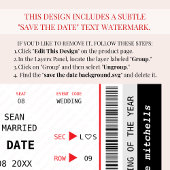 Save The Date Concert Ticket Music Gig Mariage unique