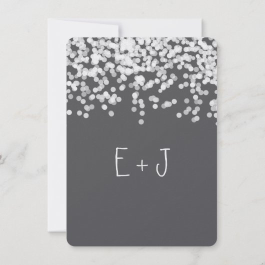 Save The Date Confetti Élégant N'importe quelle couleur affichée (Dos)