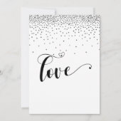 Save The Date Confetti en argent et calligraphie avec les coeurs (Dos)