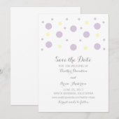 Save The Date Confetti jaune violet Enregistrer l'Invitation de (Devant / Derrière)