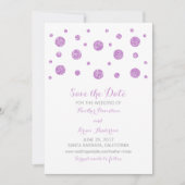 Save The Date Confetti Parties scintillant violet Enregistrer l' (Devant)