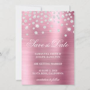Save The Date Confettis en forme de gros diamants en feuille d'a