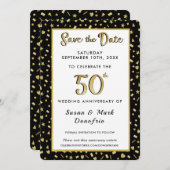 Save The Date Confettis noirs pour la célébration du 50e anniver (Devant / Derrière)