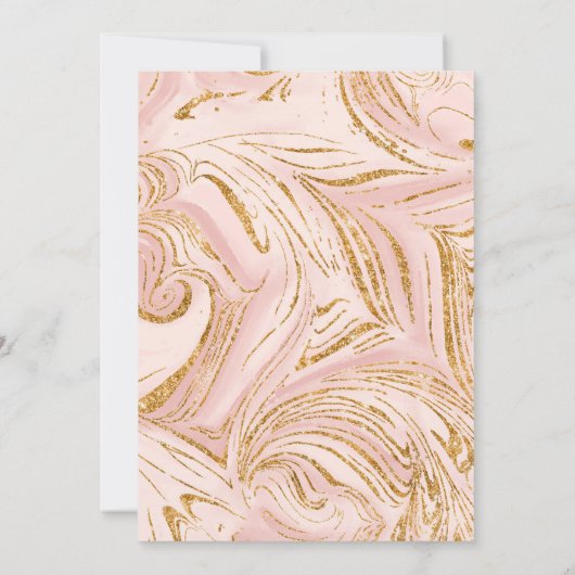 Save The Date Conservez la date Rose Gold Faux Paillettes Marbre (Dos)