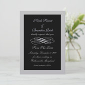 Save The Date Conte Fée Argent Enregistrer La Date (noir) (Debout devant)