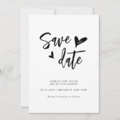 Save The Date Contemporary Lovely Heart Photo QR Code Mariage (Devant)