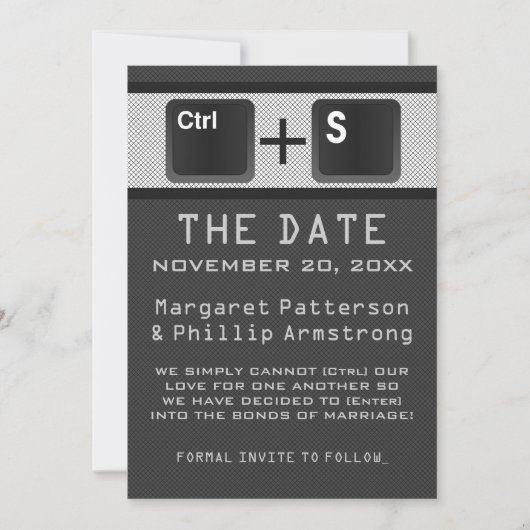Save The Date Contrôle de clé de l'ordinateur Enregistrer la dat (Devant)