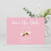 Save The Date Convient À Être Élégant Mariage rose (Debout devant)