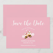 Save The Date Convient À Être Élégant Mariage rose (Devant / Derrière)