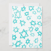Save The Date Cool aquarelle Aqua Star de David Bar Bat mitzvah (Dos)