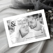 Save The Date Cool Ultra Modern Trendy Black and White Photo
