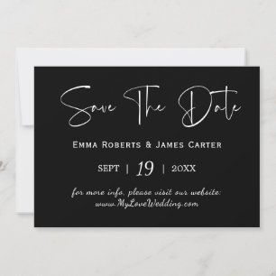 Save The Date Coordonnée Aquarelle Noire