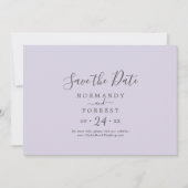 Save The Date Coordonnée de lavande rustique violet horizontal (Devant)