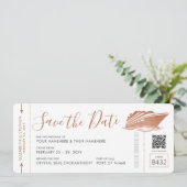 Save The Date Copper Enregistrer la date pour Mariage de croisiè (Debout devant)