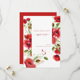 Save The Date Coquelicot Floral Élégant