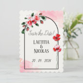 Save the date "Coquelicots" (Staand voorkant)