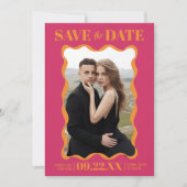 Save The Date Coquette Bow Retro Photo Mariage (Devant)